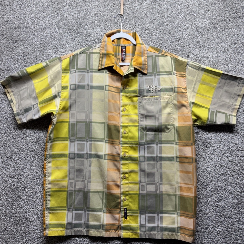 Vintage Willie ESCO Men's XXL Shirt Abstract HipHop Streetwear Color Block 90s